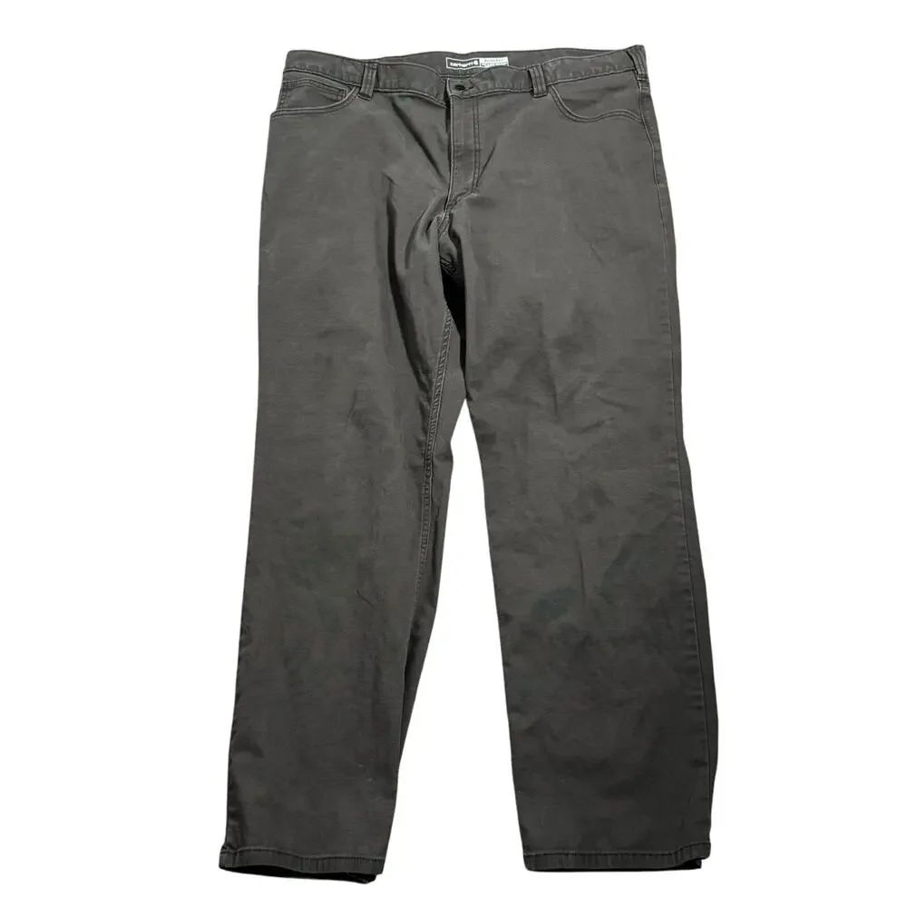 CARHARTT Men's 40X32 Coffee Brown Rugged Flex Relaxed Fit Canvas Work Pants Jean